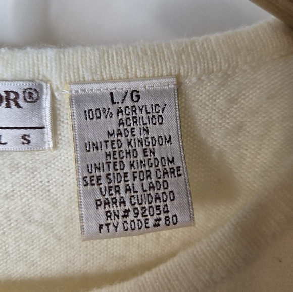 Carolyn Taylor Vintage Cream Knit Top & Button Cardigan Set | Size L - Picture 5 of 8
